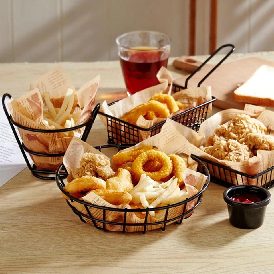 Mini Grill French Fries Basket, Snack Potato Chips Barrel Container, Convenient Snack Basket, Multifunction Stainless Steel Basket, Portable Frying Basket Strainer Colander Basket, Iron Convenient Bucket Basket Mini Grill French Fries Basket, Snack Potato Chips Barrel Container, Convenient Snack Basket, Multifunction Stainless Steel Basket, Portable Frying Basket Strainer Colander Basket, Iron Convenient Bucket Basket